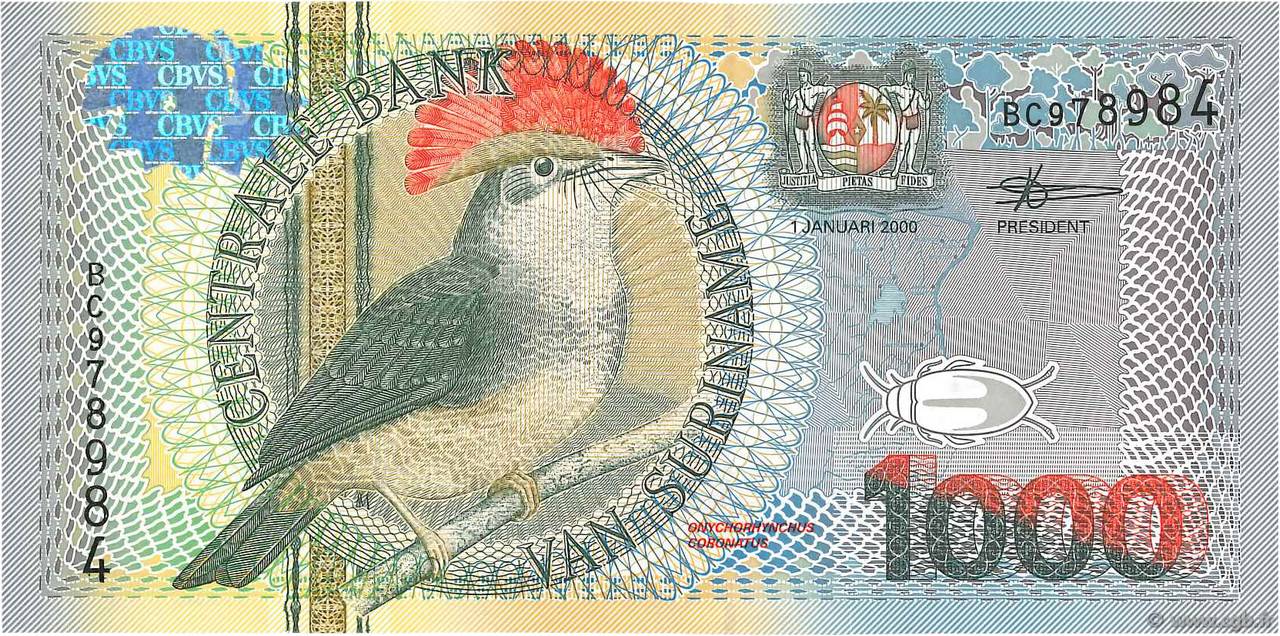 1000 Gulden SURINAM  2000 P.151 ST