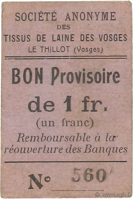 1 Franc FRANCE régionalisme et divers  1914 JPNEC.88.108 SUP