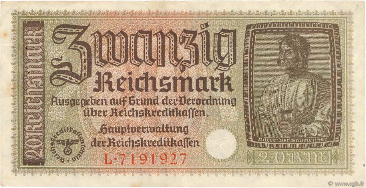 20 Reichsmark GERMANIA  1940 P.R139 q.SPL