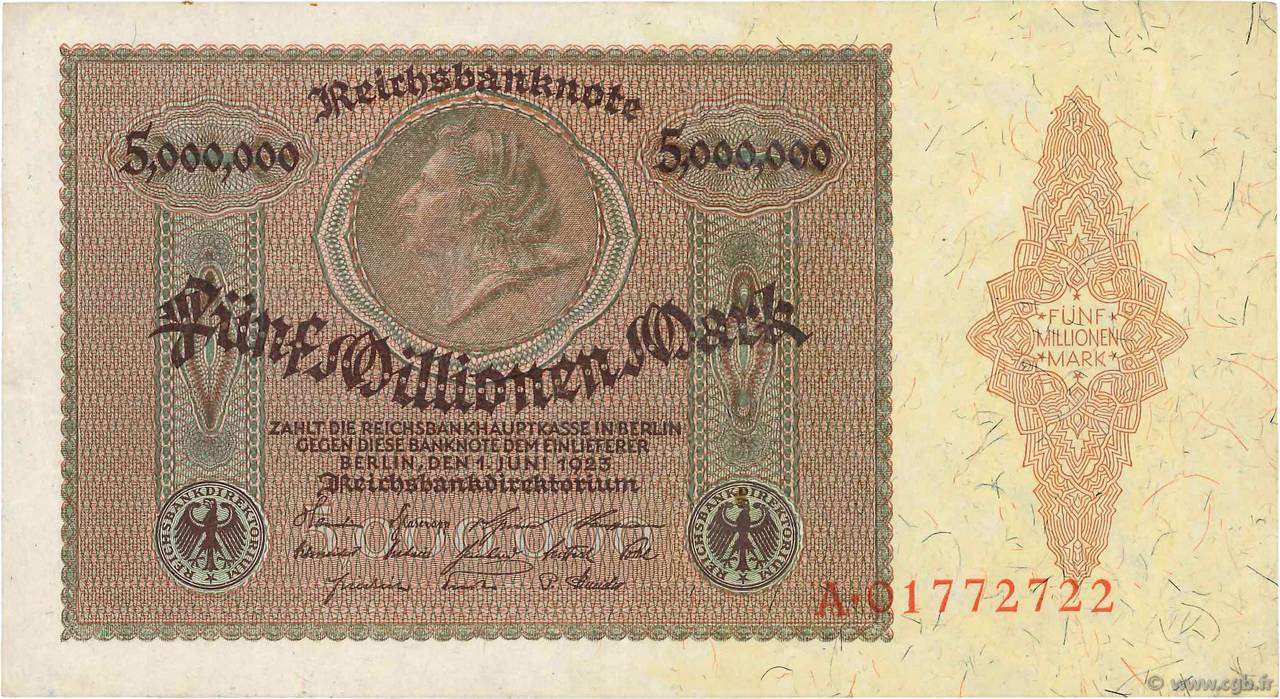5 Millions Mark GERMANIA  1923 P.090 q.SPL