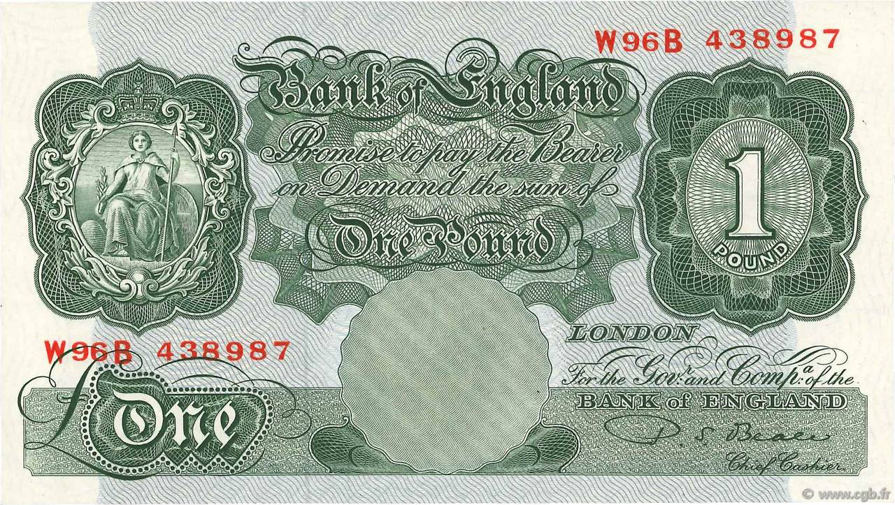 1 Pound ENGLAND  1949 P.369b fST+