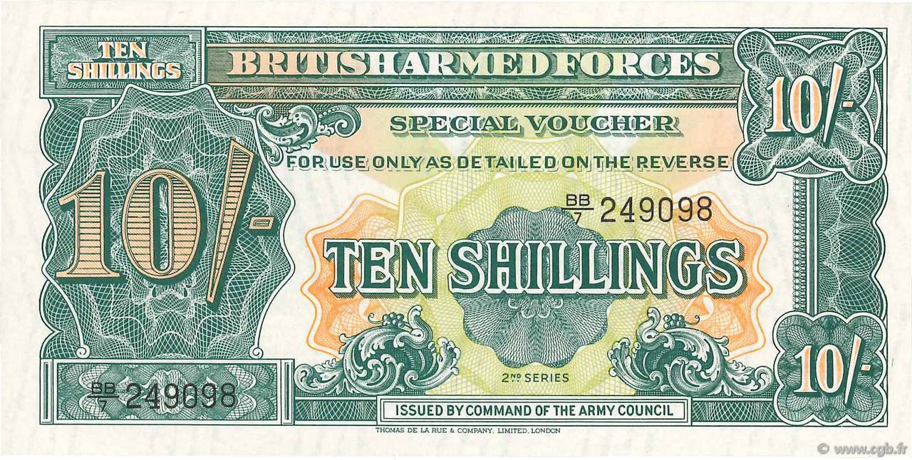 10 Shillings ENGLAND  1948 P.M021b UNC
