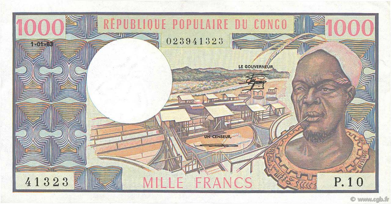 1000 Francs CONGO  1983 P.03e SUP