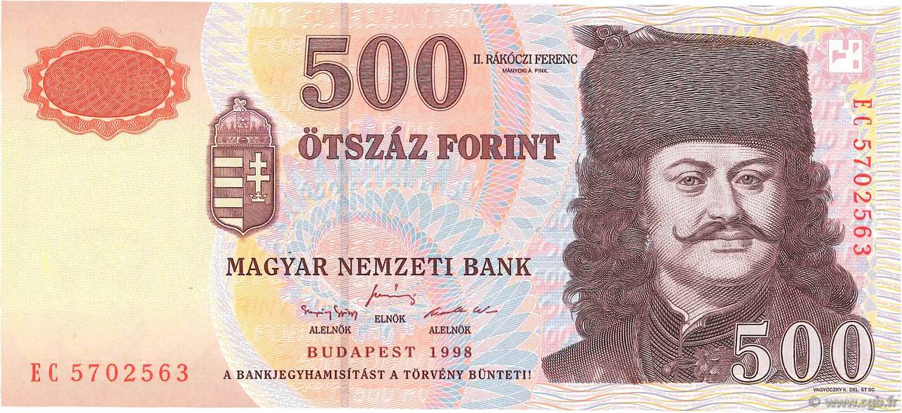 500 Forint HONGRIE  1998 P.179a NEUF