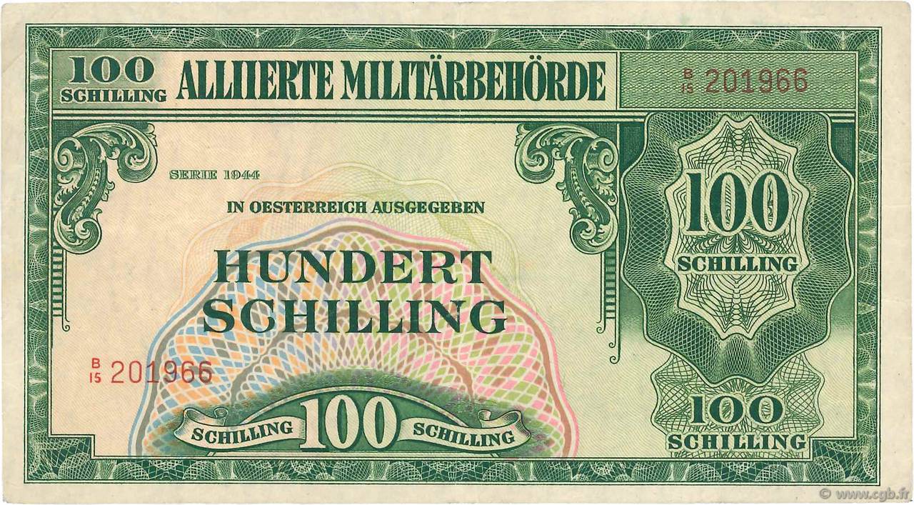 100 Schilling ÖSTERREICH  1944 P.110a SS