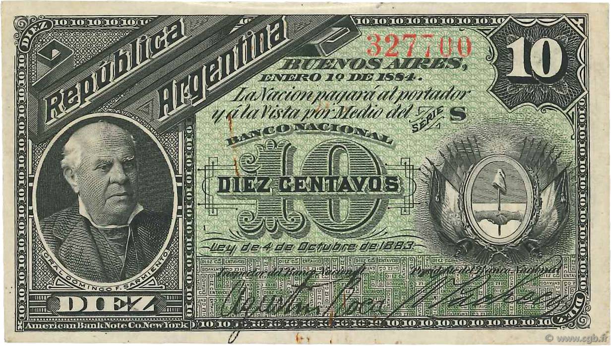 10 Centavos ARGENTINE  1884 P.006 TTB+