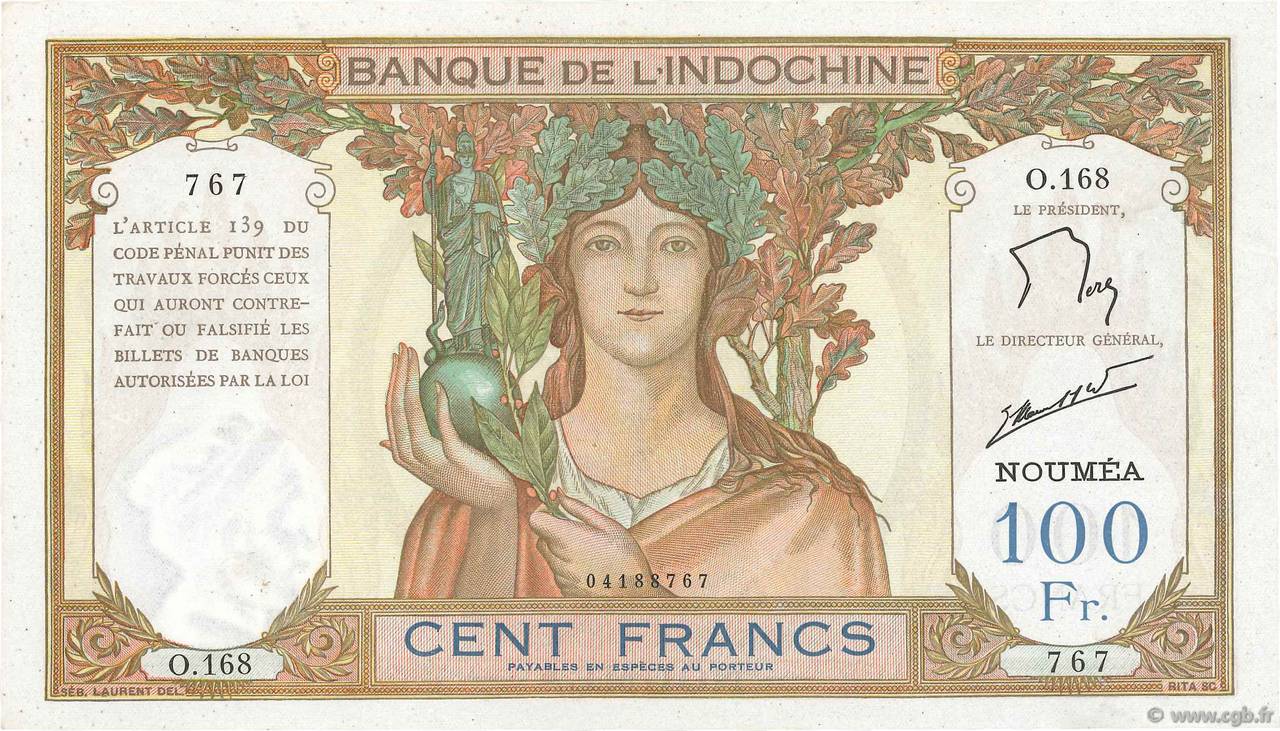 100 Francs NOUVELLE CALÉDONIE  1963 P.42e SUP+