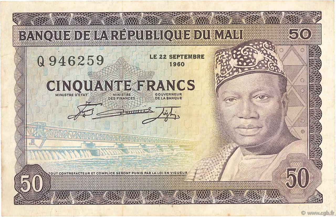 50 Francs MALI  1960 P.06 TTB