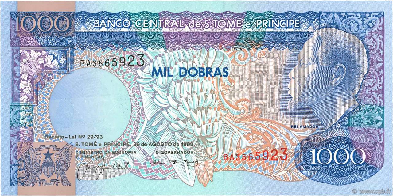 1000 Dobras SAO TOME E PRINCIPE  1993 P.064 UNC