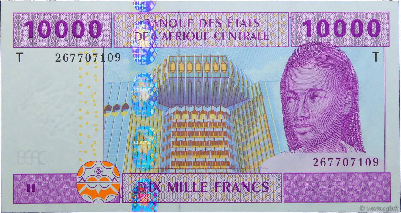 10000 Francs ÉTATS DE L AFRIQUE CENTRALE  2002 P.110Ta NEUF