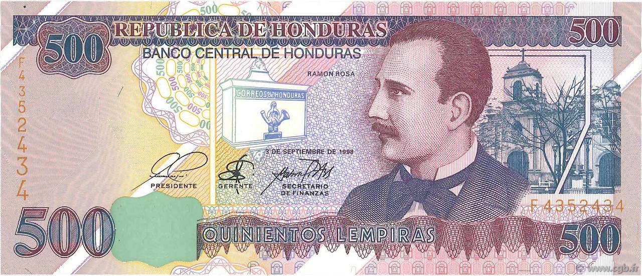 500 Lempiras HONDURAS  1998 P.078b ST