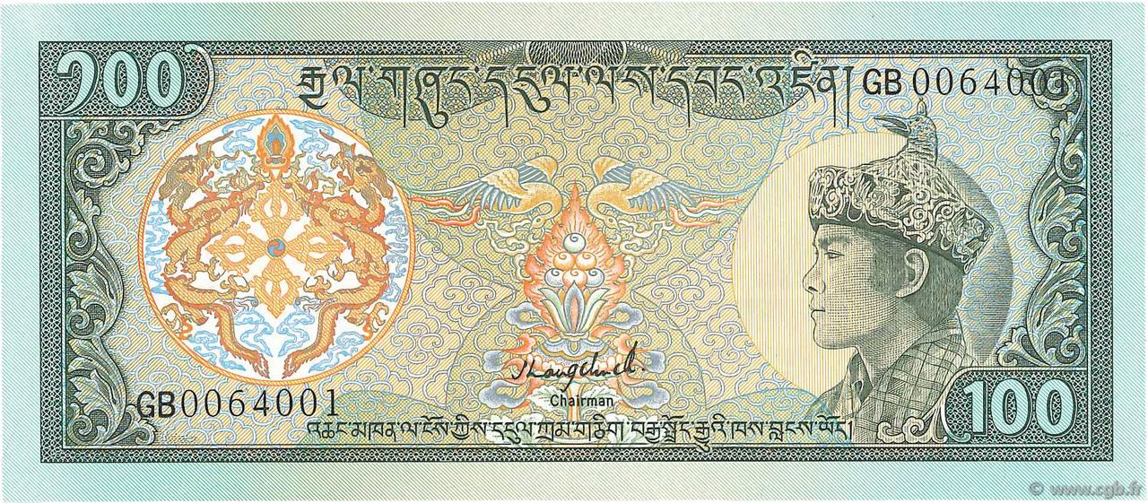100 Ngultrum BHUTAN  1992 P.18b fST+