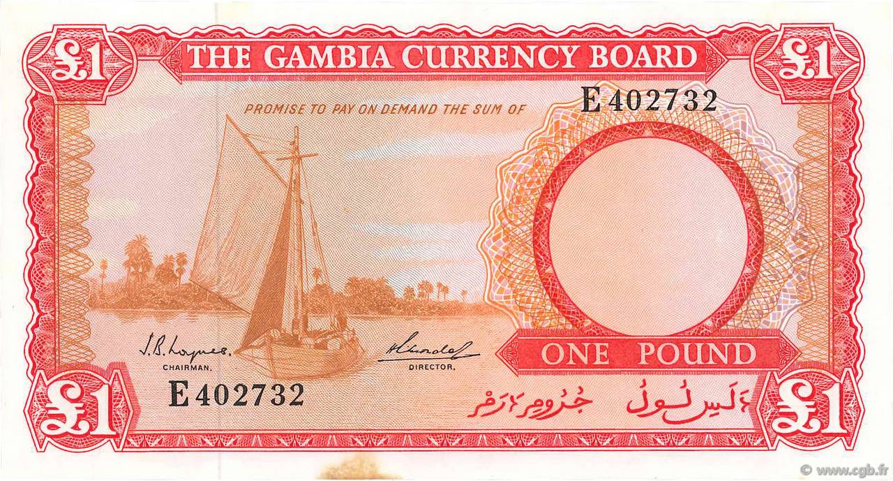 1 Pound GAMBIA  1965 P.02a UNC-