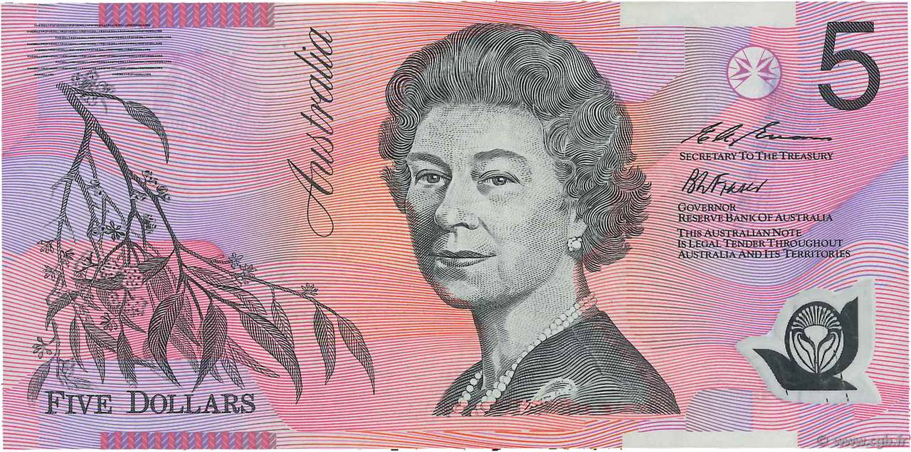 5 Dollars AUSTRALIA  1995 P.51a VF