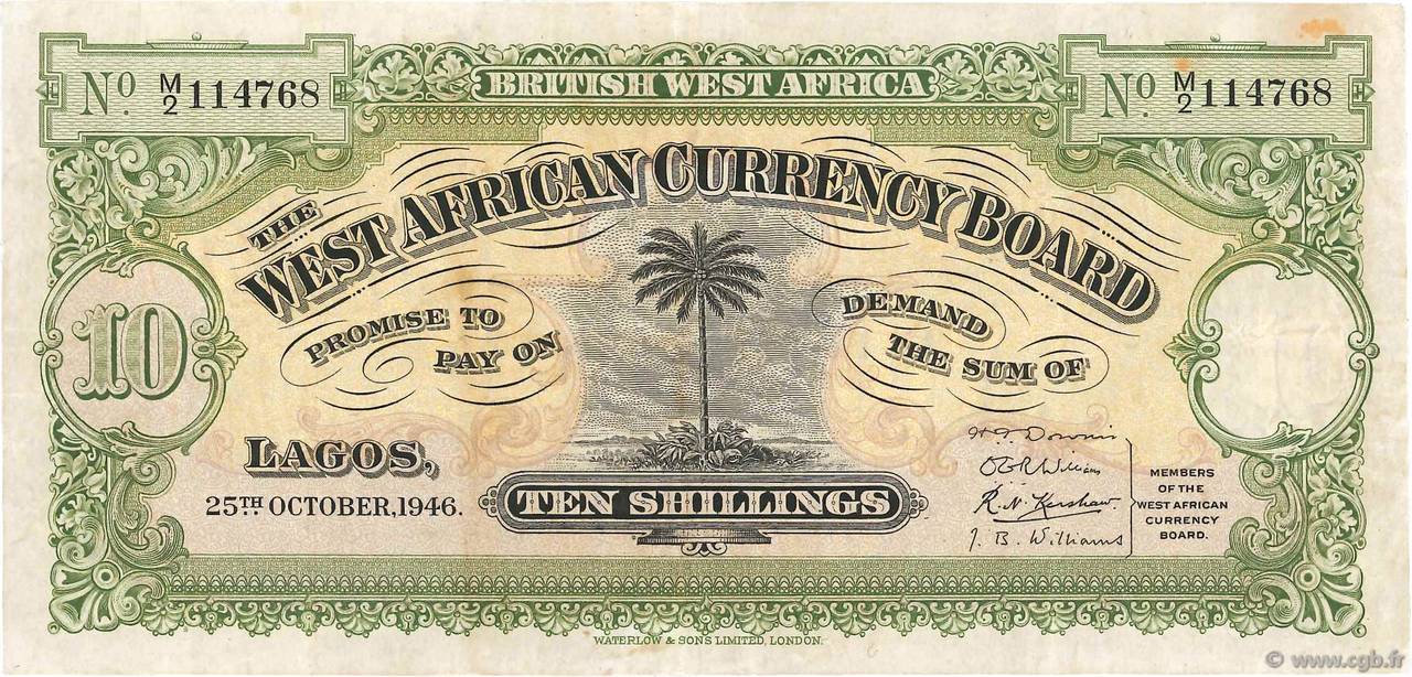 10 Shillings AFRIQUE OCCIDENTALE BRITANNIQUE  1946 P.07b TTB