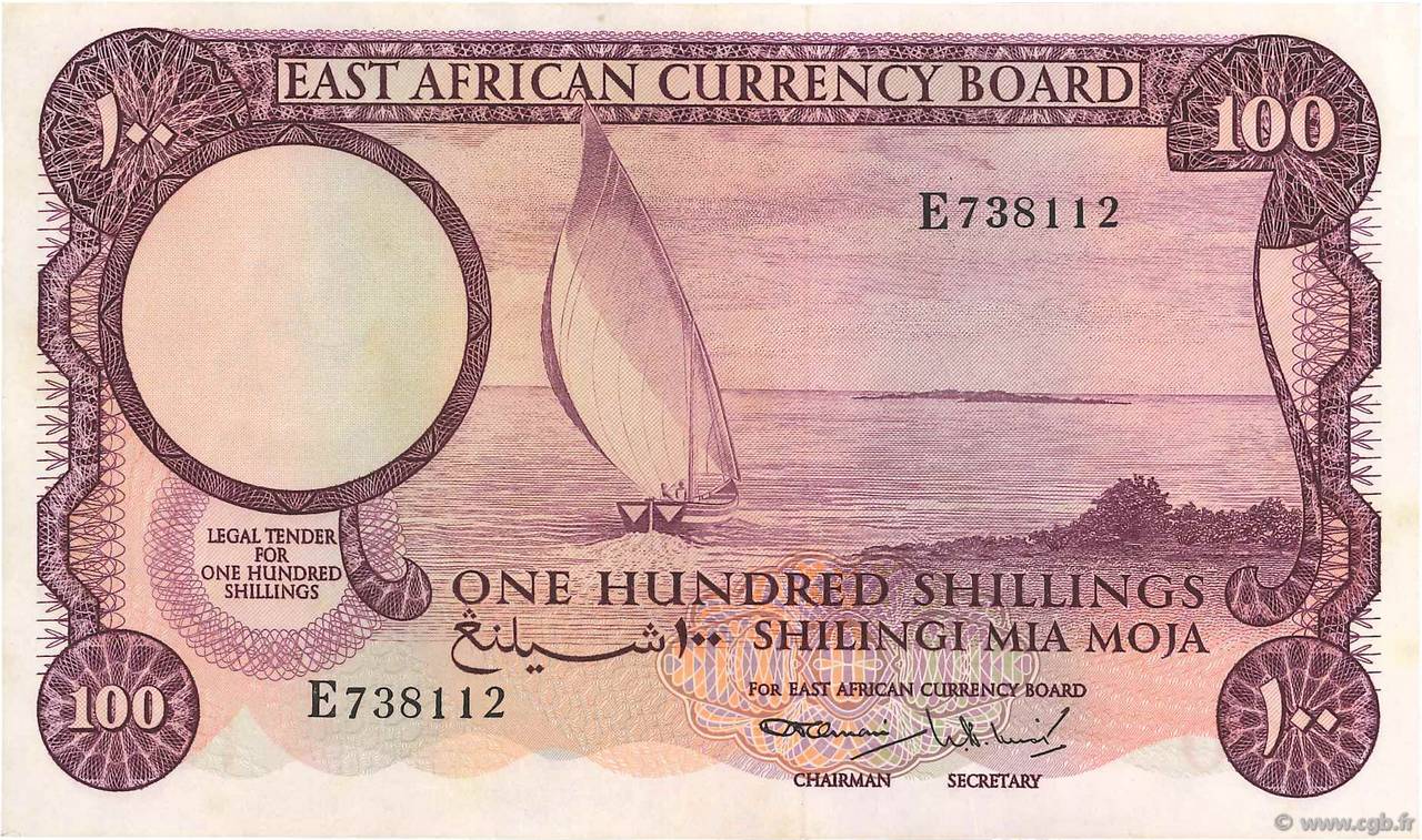 100 Shillings ÁFRICA ORIENTAL BRITÁNICA  1964 P.48a SC