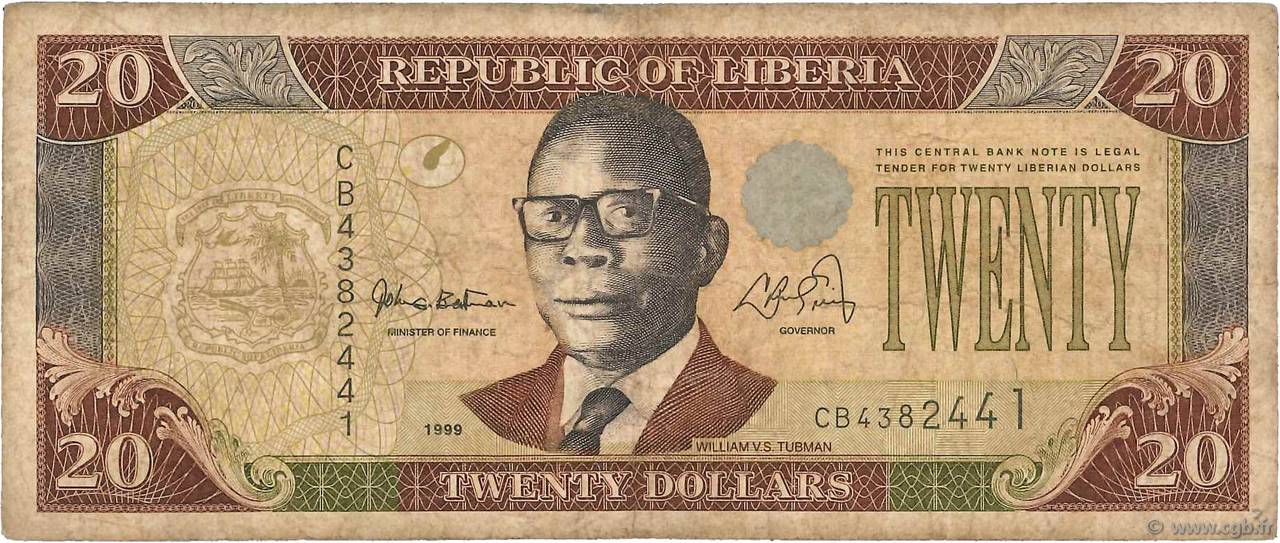 20 Dollars LIBERIA  1999 P.23a BC