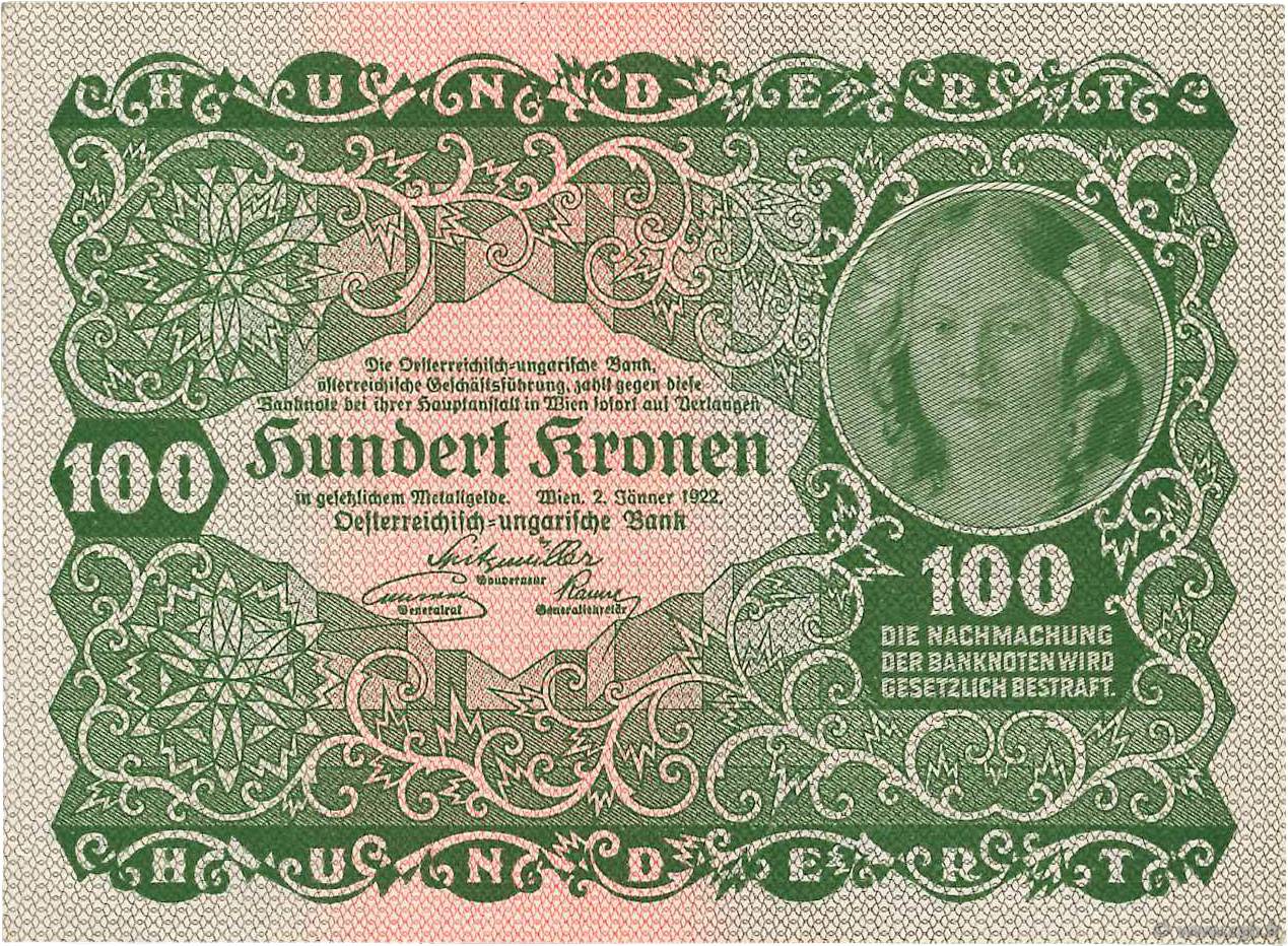 100 Kronen AUTRICHE  1922 P.077 NEUF