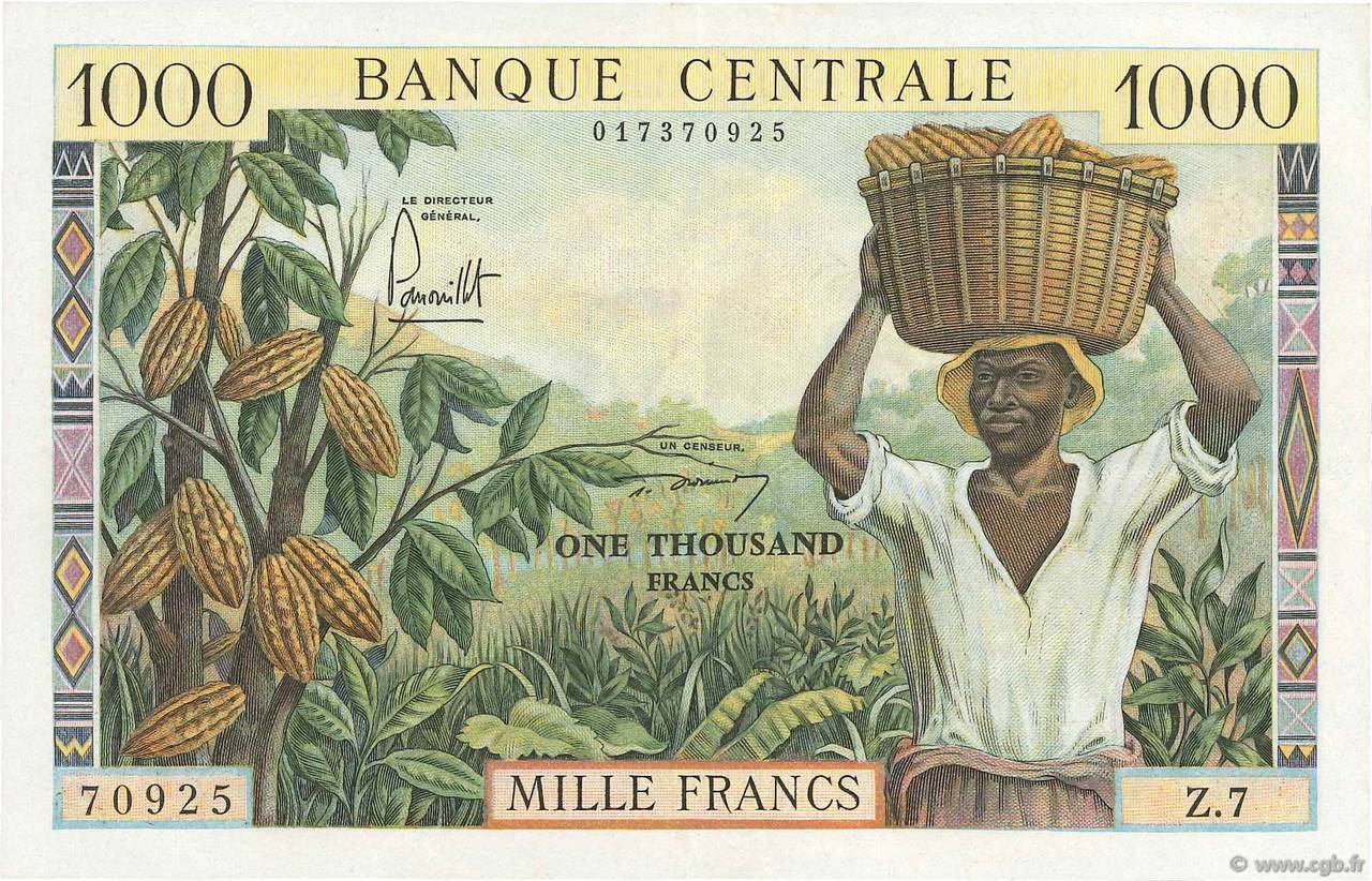 1000 Francs CAMEROON  1962 P.12a VF