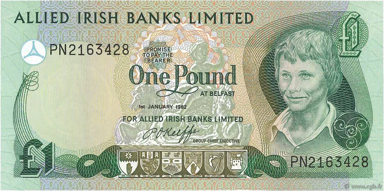 1 Pound NORTHERN IRELAND  1982 P.001a FDC