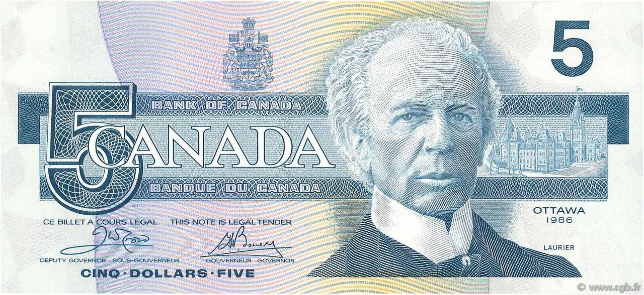 5 Dollars CANADA 1986 P.095a2 pr.SPL