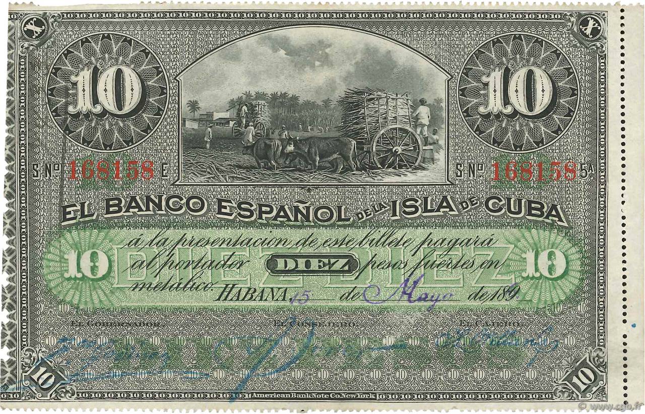 10 Pesos KUBA  1896 P.049a VZ+