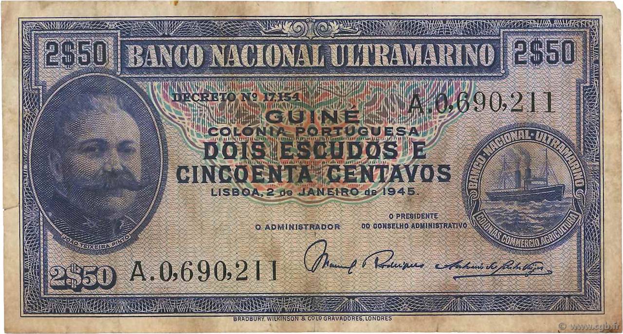 2,5 Escudos PORTUGUESE GUINEA  1945 P.026 S