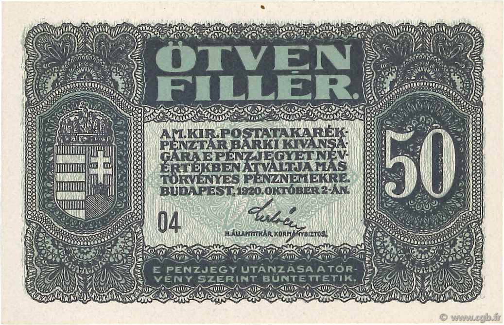 50 Filler UNGHERIA  1920 P.044 FDC