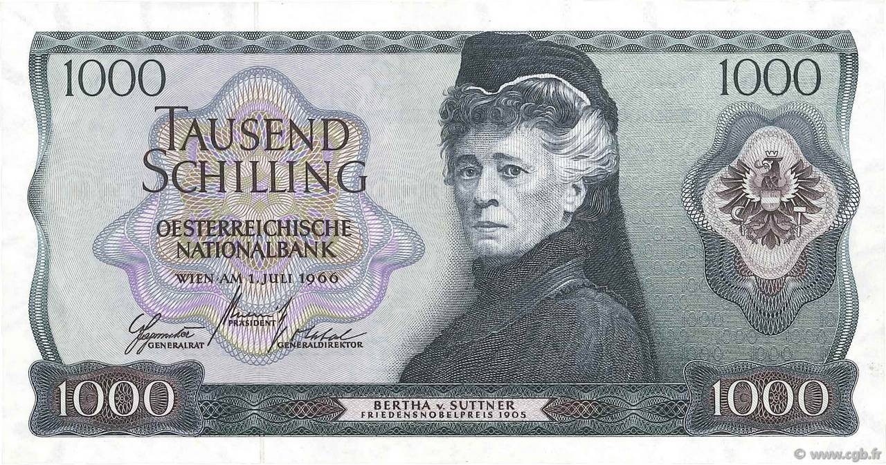 1000 Shilling AUSTRIA  1966 P.147a EBC