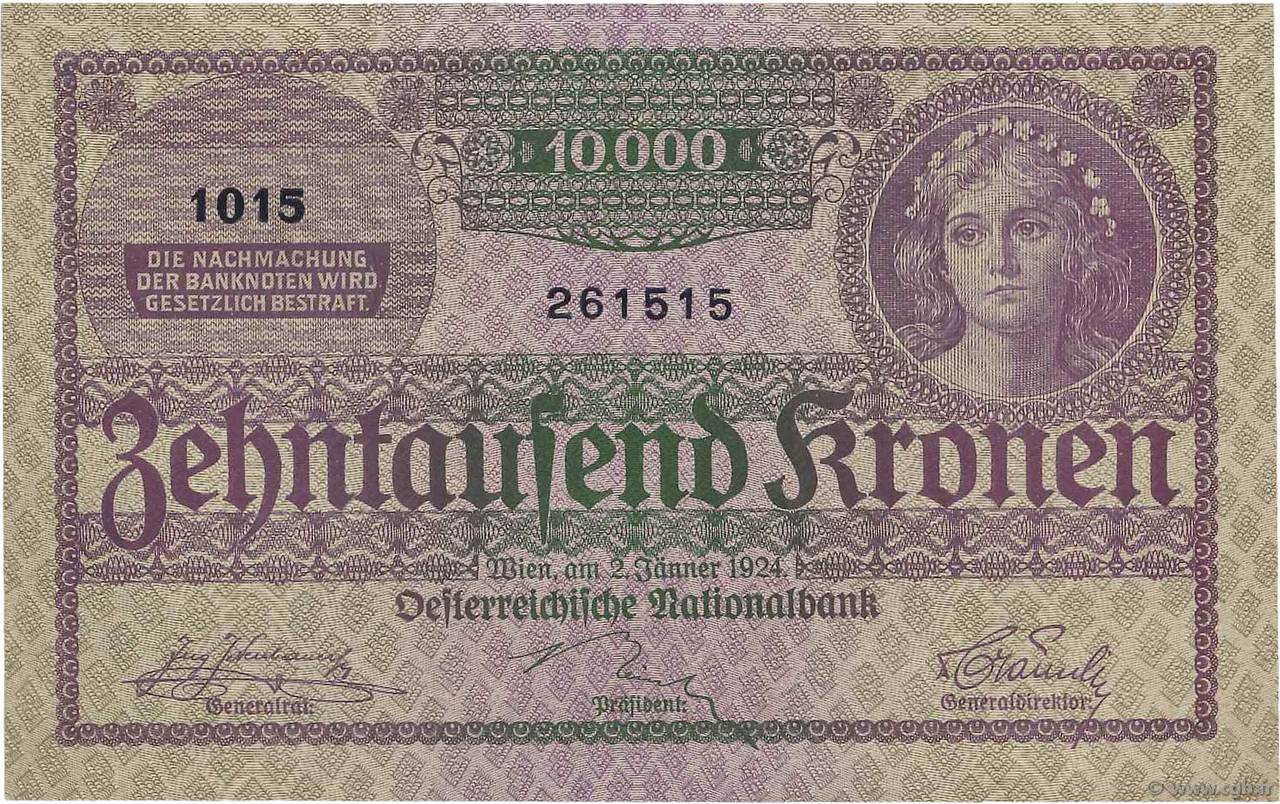 10000 Kronen AUSTRIA  1924 P.085 EBC+