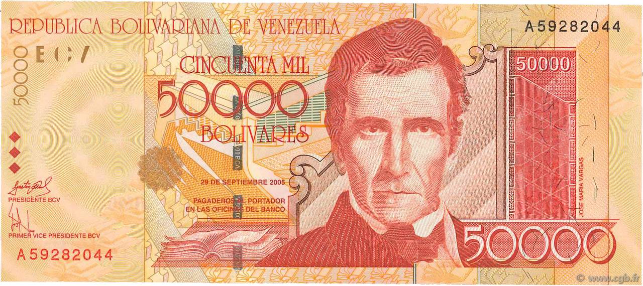 50000 Bolivares VENEZUELA  2005 P.087a UNC