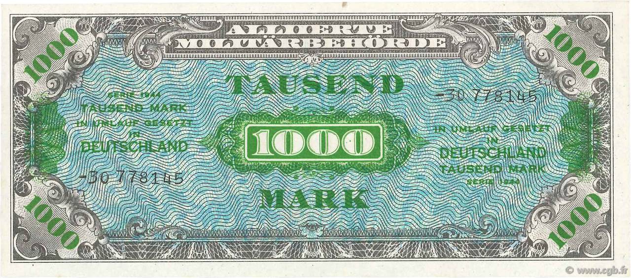 1000 Mark GERMANY  1944 P.198b UNC-