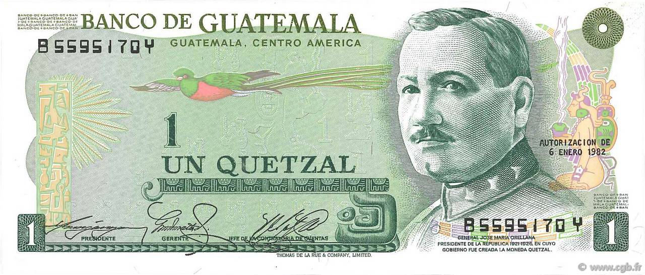 1 Quetzal GUATEMALA  1981 P.059c UNC