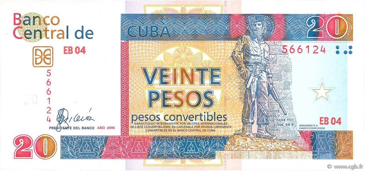 20 Pesos CUBA  2006 P.FX50 UNC
