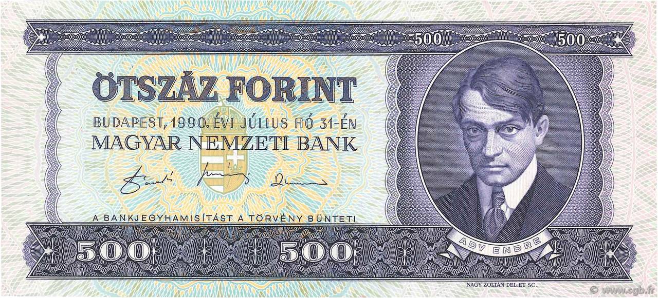 500 Forint HUNGARY  1990 P.175a UNC