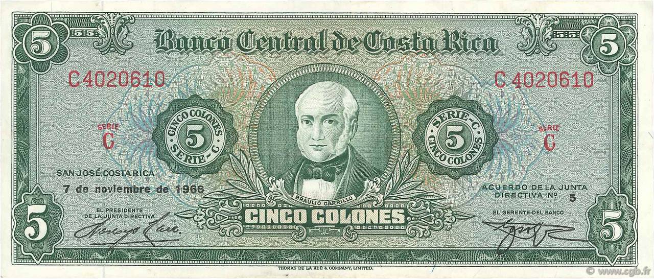 5 Colones COSTA RICA  1963 P.228a pr.SUP