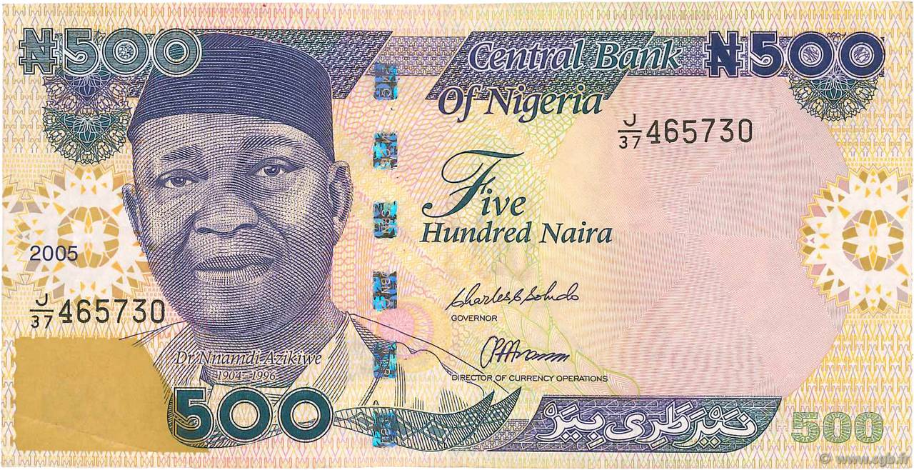 500 Naira NIGERIA  2005 P.30d VF