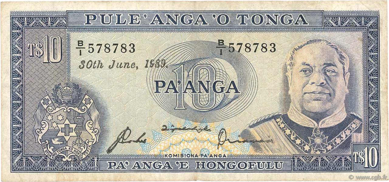 10 Pa anga TONGA  1989 P.22c TB