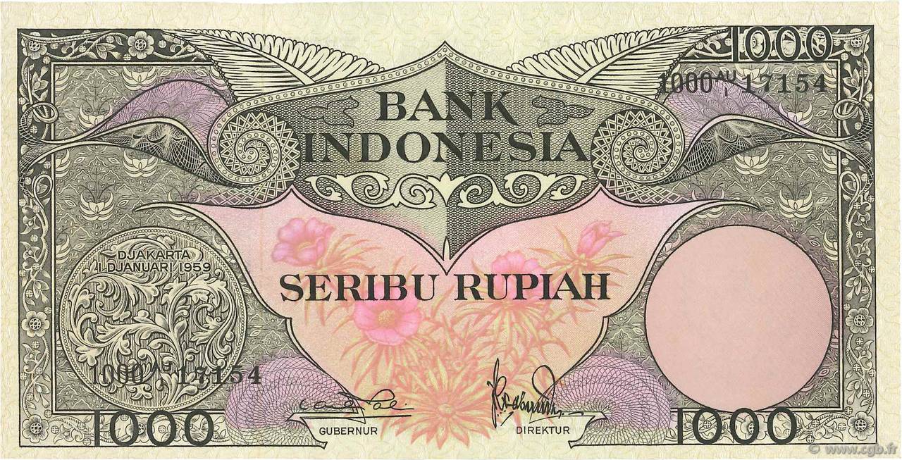 1000 Rupiah INDONÉSIE  1959 P.071b SPL+