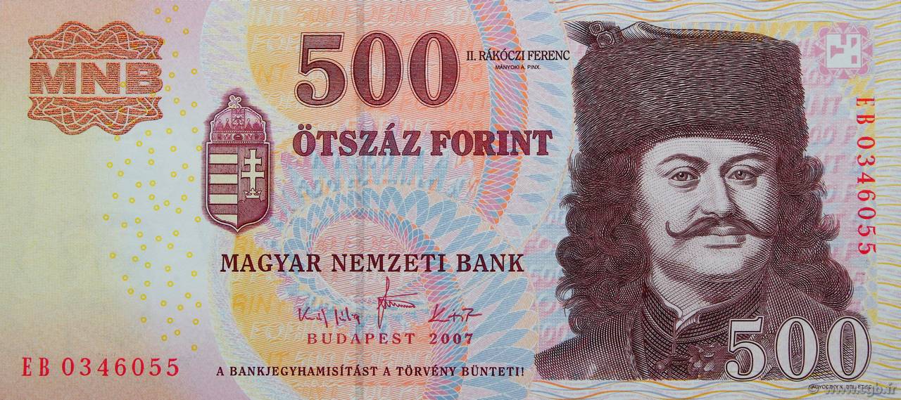 500 Forint UNGHERIA  2007 P.196a FDC