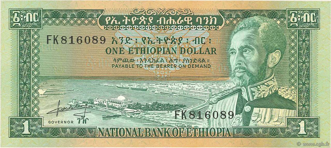1 Dollar ETIOPIA  1966 P.25a AU