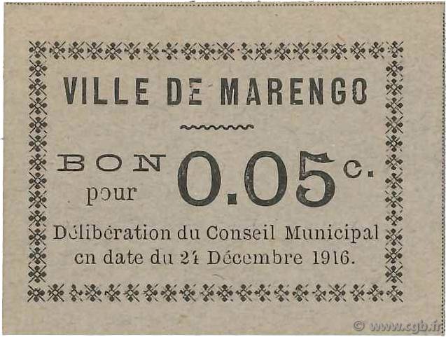 5 Centimes ALGERIA Marengo 1916 JPCV.02 AU