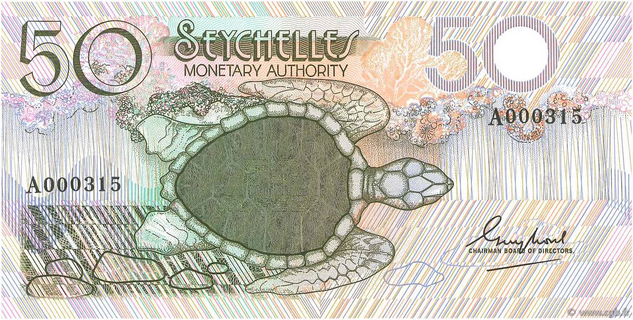 50 Rupees Petit numéro SEYCHELLES 1979 P.25a UNC