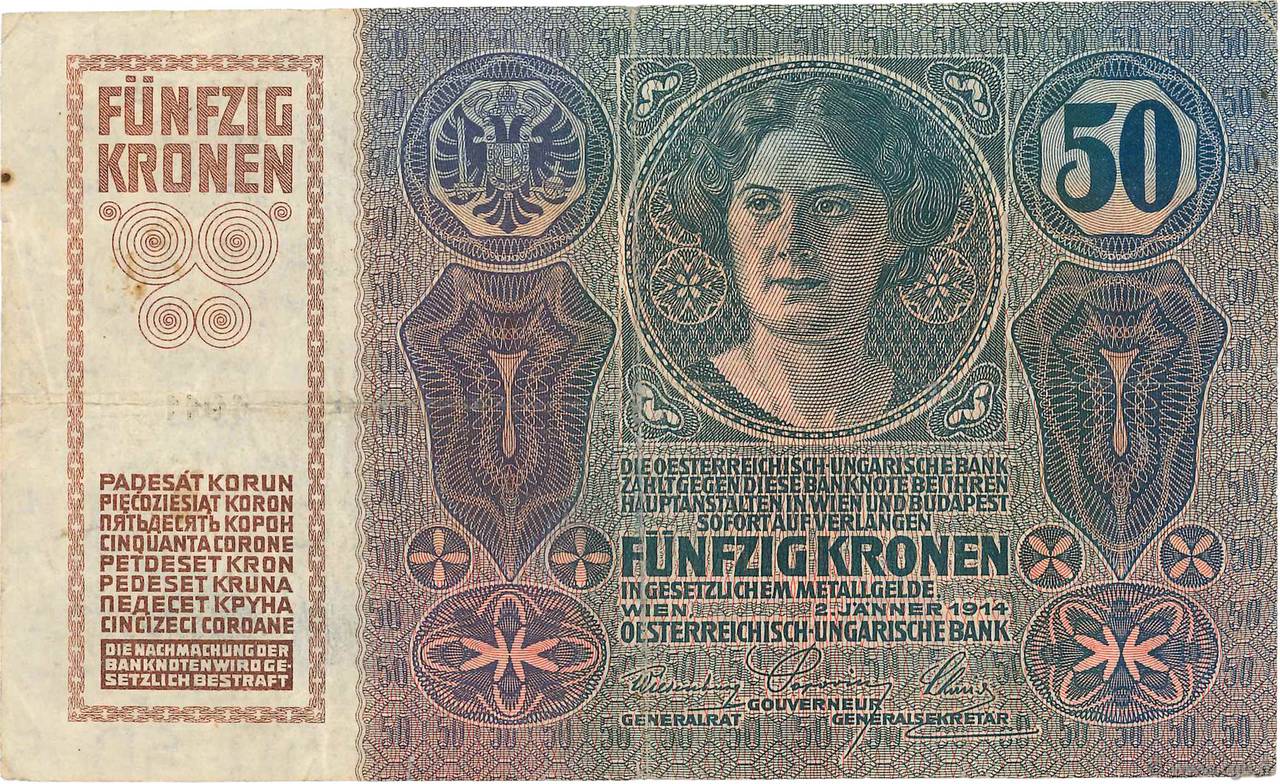 50 Kronen AUSTRIA 1914 P.015 VF