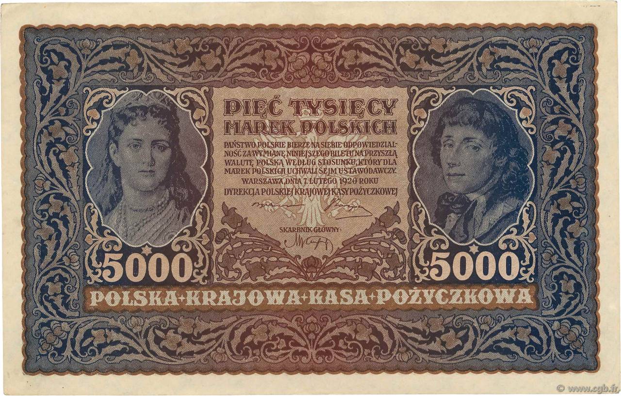 5000 Marek POLOGNE  1920 P.031 SUP