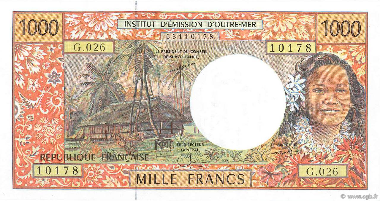 1000 Francs POLYNÉSIE, TERRITOIRES D OUTRE MER  1996 P.02g NEUF