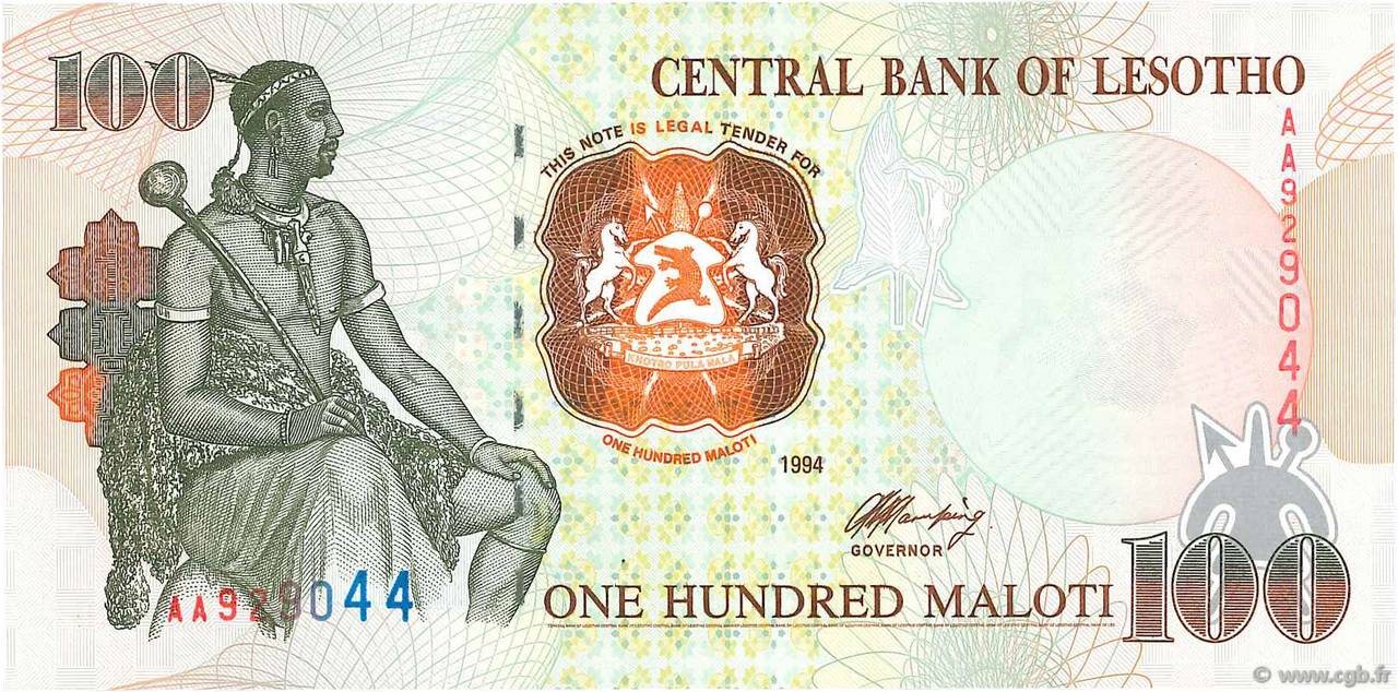 100 Maloti LESOTHO 1994 P.18a NEUF