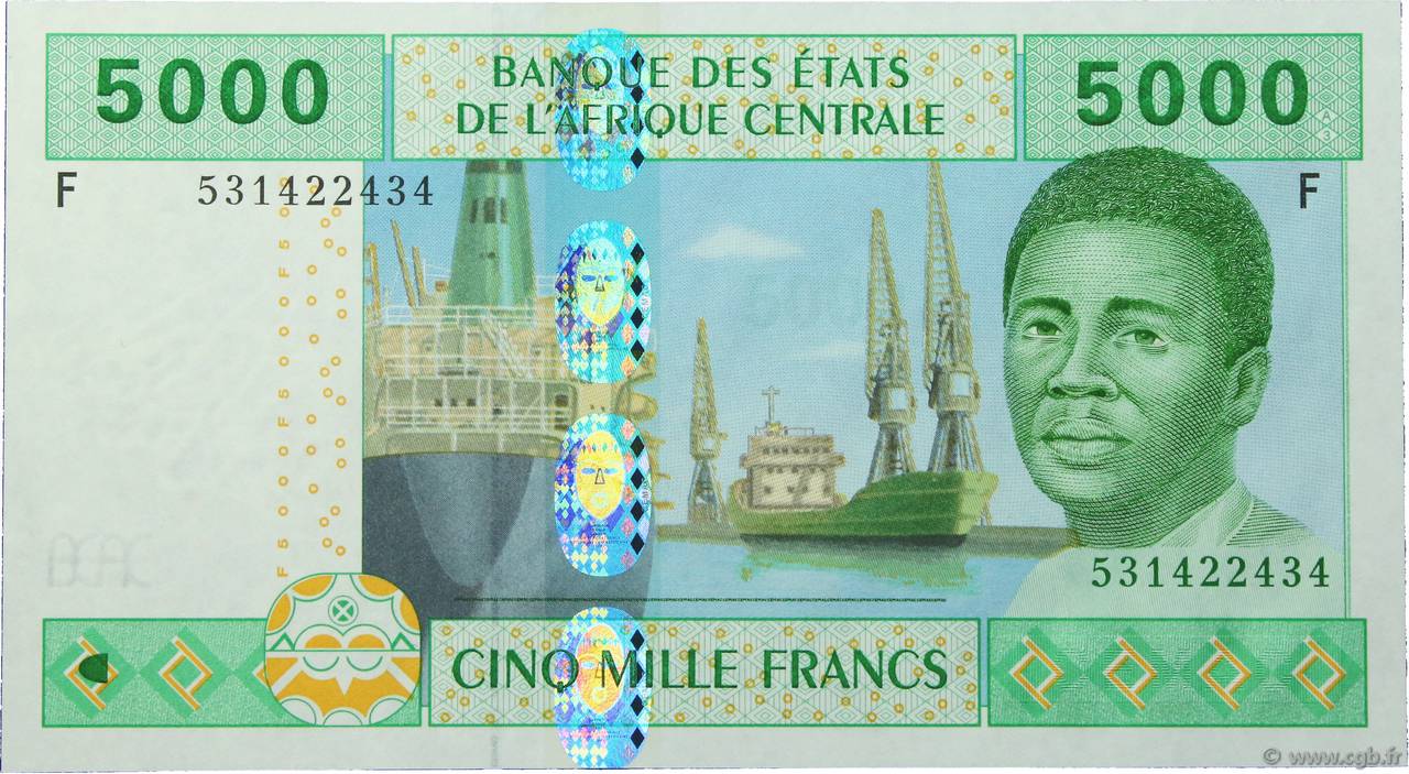 5000 Francs ÉTATS DE L AFRIQUE CENTRALE  2002 P.509Fc NEUF