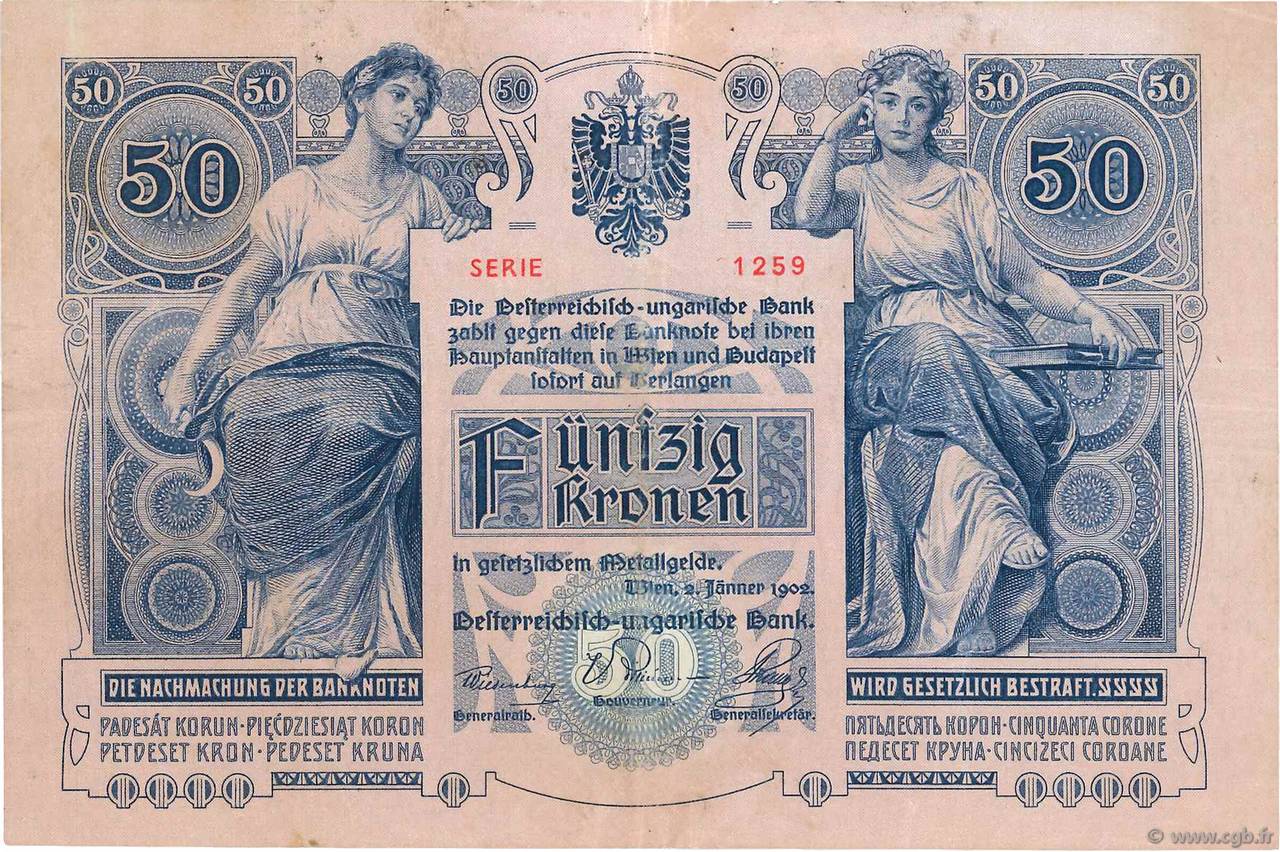 50 Kronen AUSTRIA  1902 P.006 VF