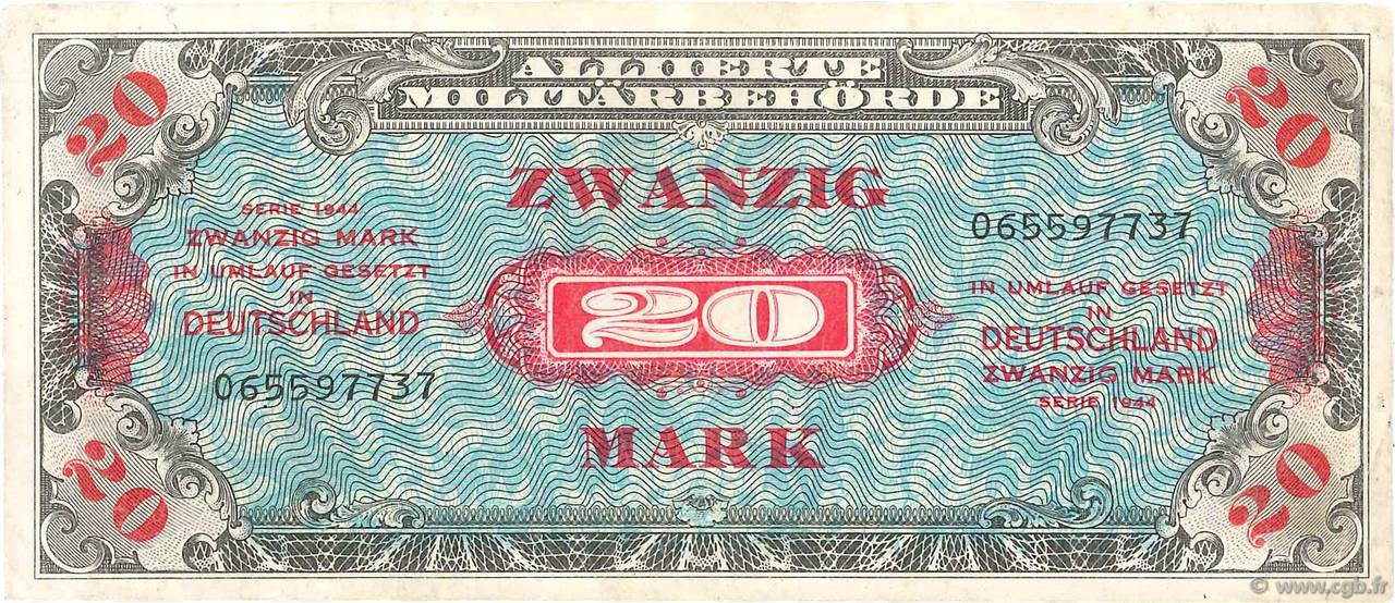 20 Mark GERMANIA  1945 P.195b BB